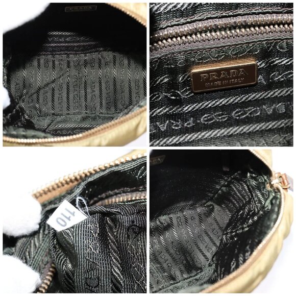 PRADA Shoulder Bag Nylon Beige Gold Auth 138224 - Picture 15 of 16